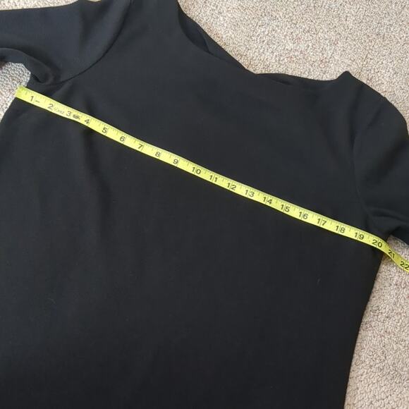 Talbots Black Twist Back 3/4 Sleeve Top Women’s Large | Textured Pullover - Picture 3 of 9
